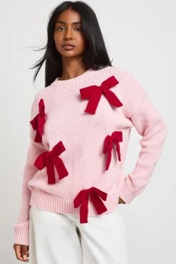 boohoo Pull oversize en maille épaisse avec nœud<Femme Pulls Et Gilets|Toutes Les Mailles