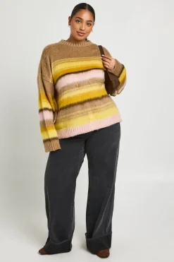 Pull oversize à rayures brossées Plus