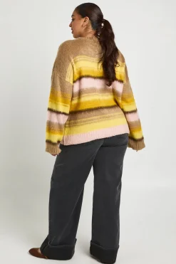 Pull oversize à rayures brossées Plus