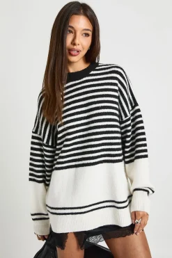 Pull oversize à rayures mixtes