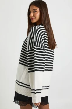 Pull oversize à rayures mixtes
