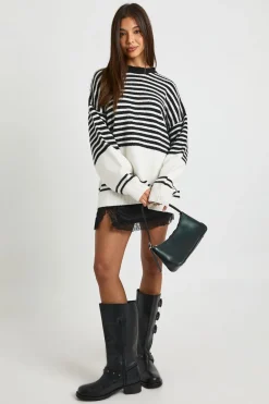Pull oversize à rayures mixtes