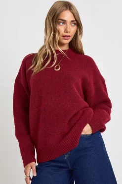 Pull-over surdimensionné en maille épaisse ultrasouple à col rond