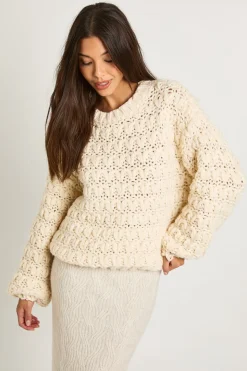 Pull-over tricoté oversize en grosse maille