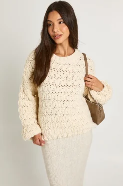 Pull-over tricoté oversize en grosse maille