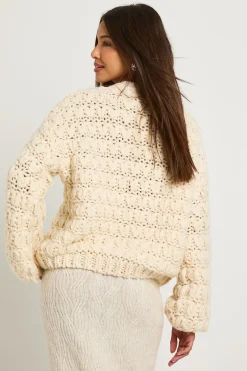 Pull-over tricoté oversize en grosse maille