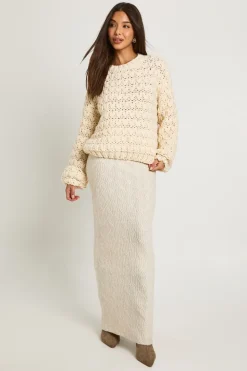 Pull-over tricoté oversize en grosse maille