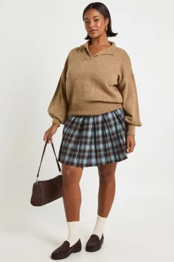 boohoo Pull Plus à col avec ourlet côtelé tricoté<Femme Pulls Et Gilets|Toutes Les Mailles
