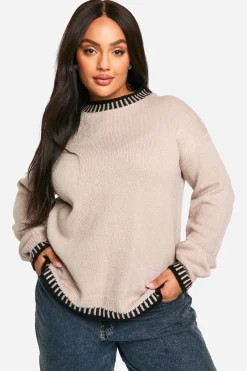 Pull Plus Premium avec garniture contrastée