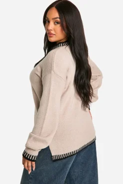 Pull Plus Premium avec garniture contrastée
