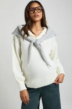 Pull surdimensionné à col pour maternité