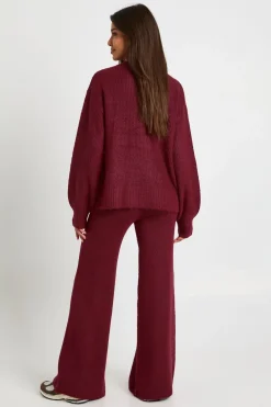 boohoo Pull surdimensionné à col zippé ultra doux et pantalon à jambes larges coordonné<Femme Pulls Et Gilets|Toutes Les Mailles