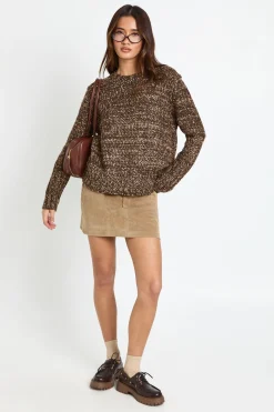 Pull surdimensionné en maille épaisse à détails de couture inversée