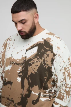 Pull surdimensionné à jacquard Plus Western