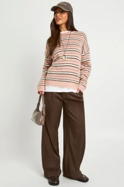 Pull surdimensionné à rayures en maille brossée