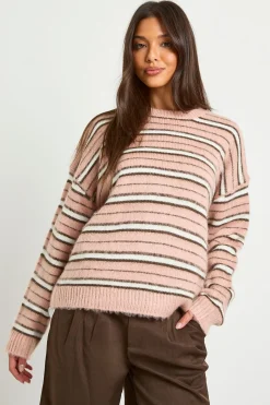 Pull surdimensionné à rayures en maille brossée