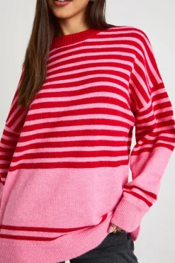 Pull surdimensionné à rayures mixtes