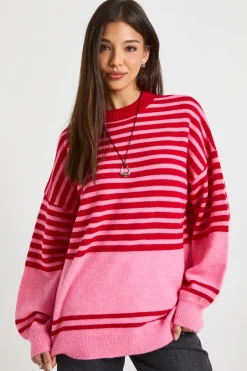 Pull surdimensionné à rayures mixtes