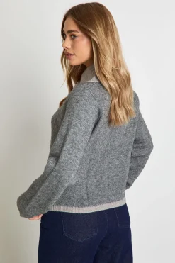 boohoo Pull tricoté ample à col boutonné<Femme Pulls Et Gilets|Toutes Les Mailles