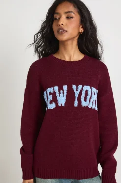 Pull tricoté à col rond New York