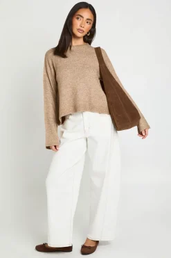 Pull tricoté à col rond super doux