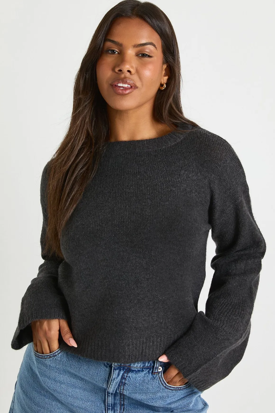 Pull tricoté à col rond super doux