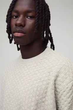 boohooMAN Pull tricoté à col rond surdimensionné à coupe carrée<Homme Maille|Mailles