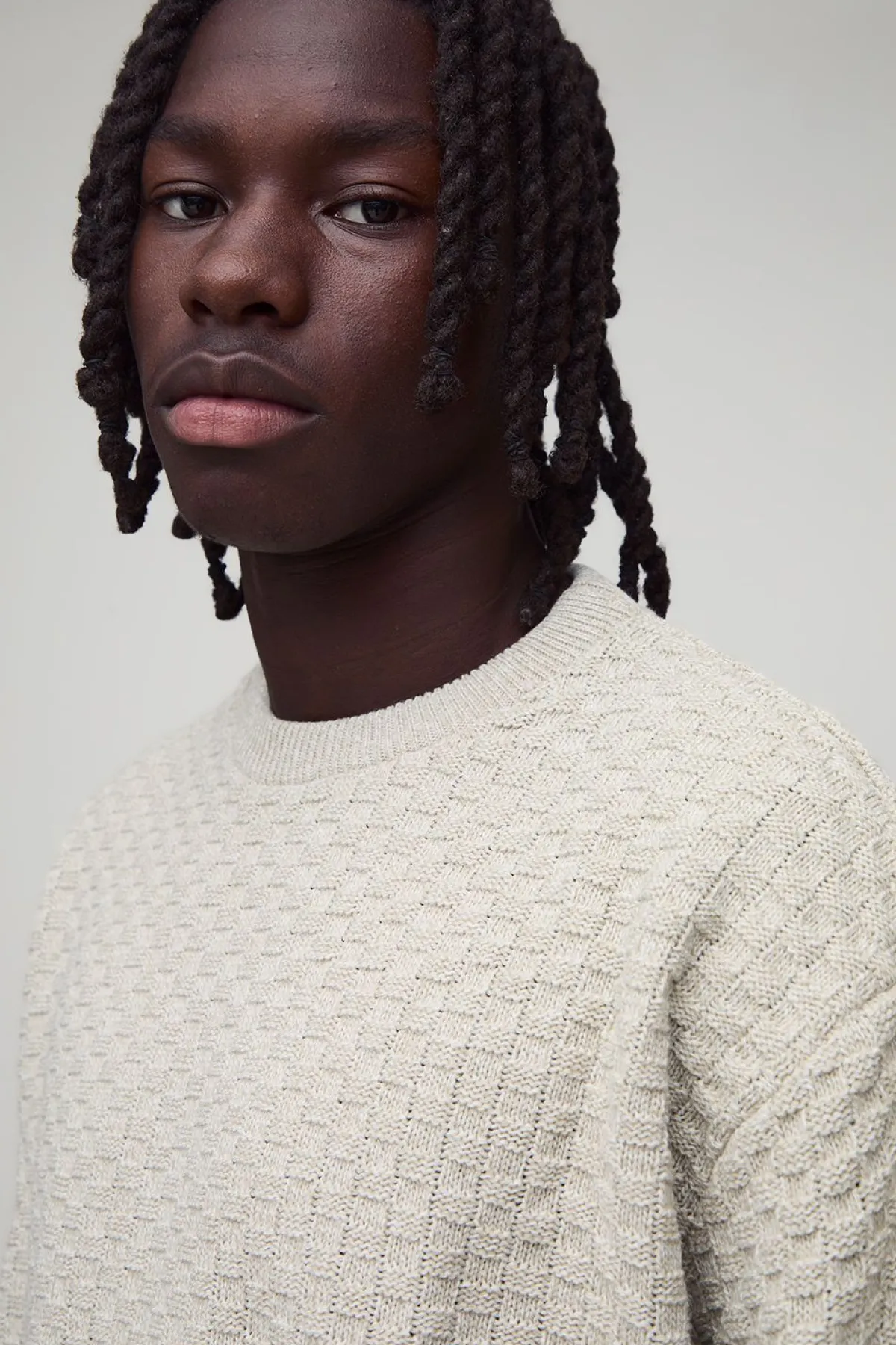 boohooMAN Pull tricoté à col rond surdimensionné à coupe carrée<Homme Maille|Mailles