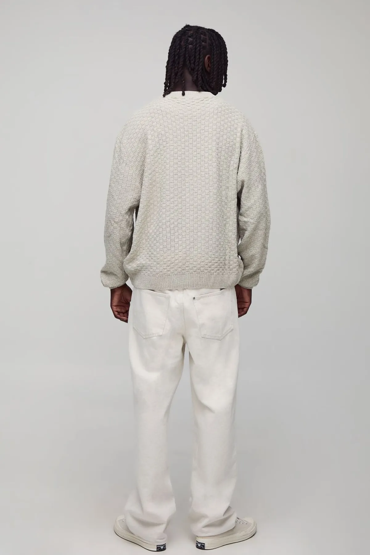 boohooMAN Pull tricoté à col rond surdimensionné à coupe carrée<Homme Maille|Mailles