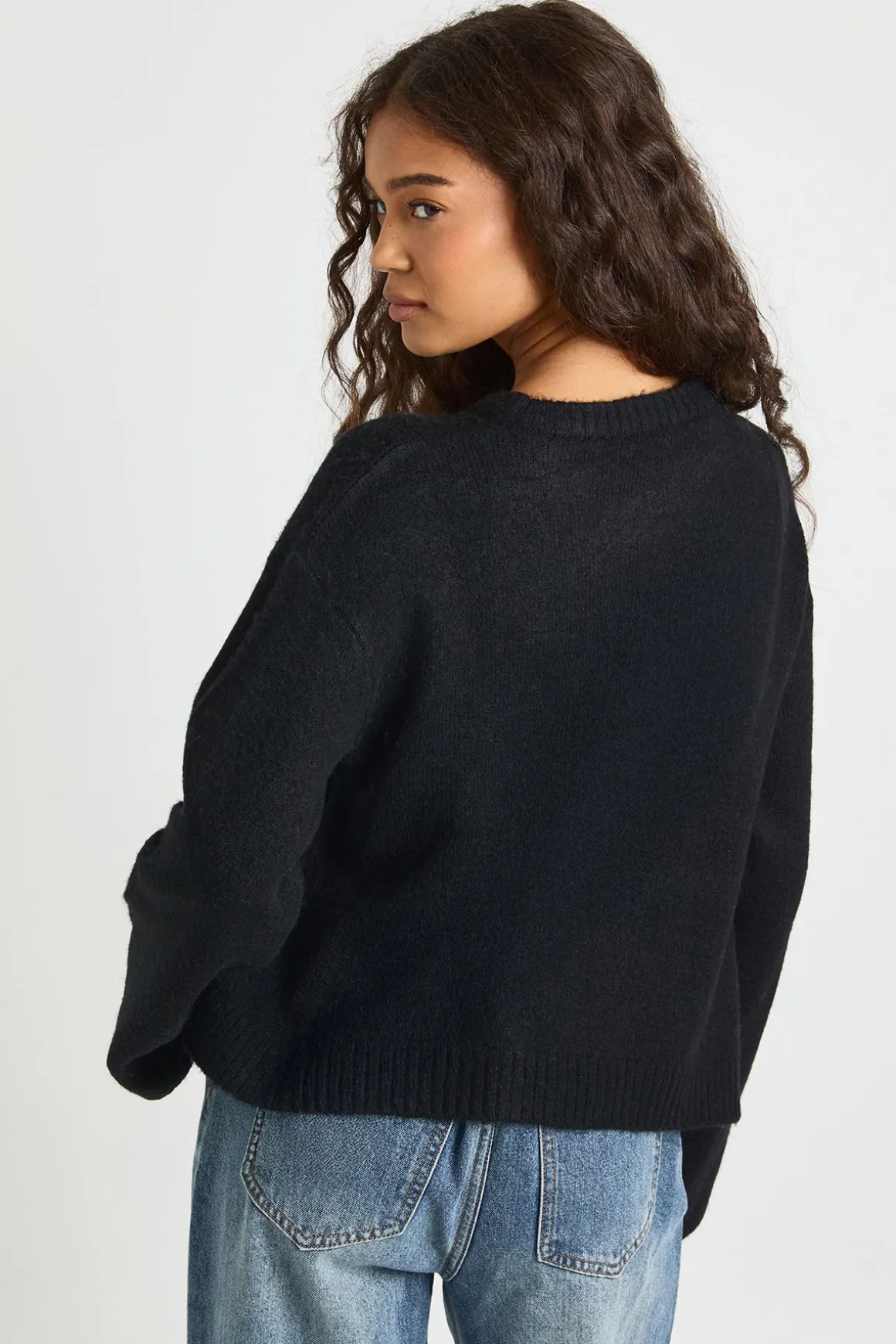 Pull tricoté à col rond ultra-doux