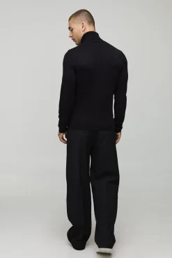 Pull tricoté à col roulé Muscle Fit