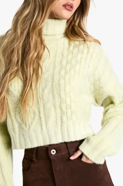 boohoo Pull tricoté à col roulé torsadé<Femme Pulls Et Gilets|Toutes Les Mailles