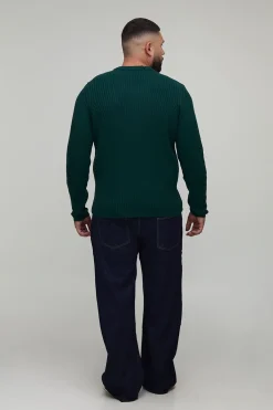 boohooMAN Pull tricoté côtelé à coupe régulière Plus Basic<Homme Tout Afficher|Maille