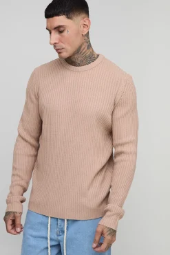 Pull tricoté à côtes Tall Basic, coupe régulière