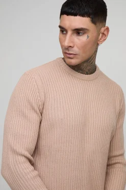 Pull tricoté à côtes Tall Basic, coupe régulière