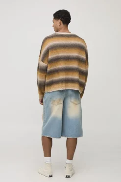 Pull tricoté graphique ATHL oversize à coupe boxy et rayures ombrées