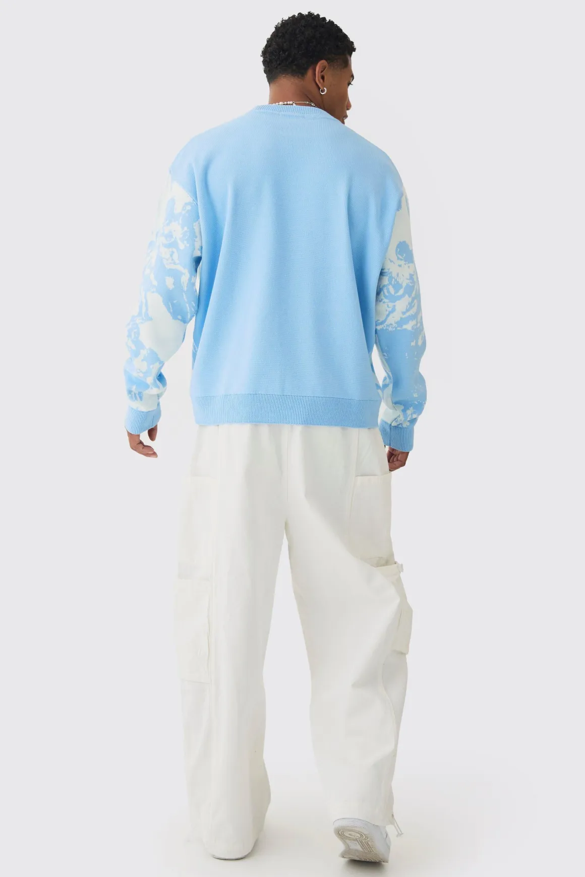 Pull tricoté graphique Renaissance boxy surdimensionné