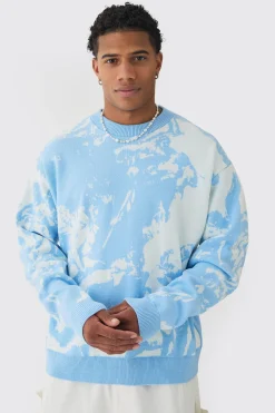 Pull tricoté graphique Renaissance boxy surdimensionné