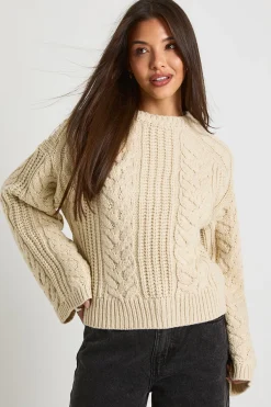 boohoo Pull tricoté à grosses torsades<Femme Pulls Et Gilets|Toutes Les Mailles