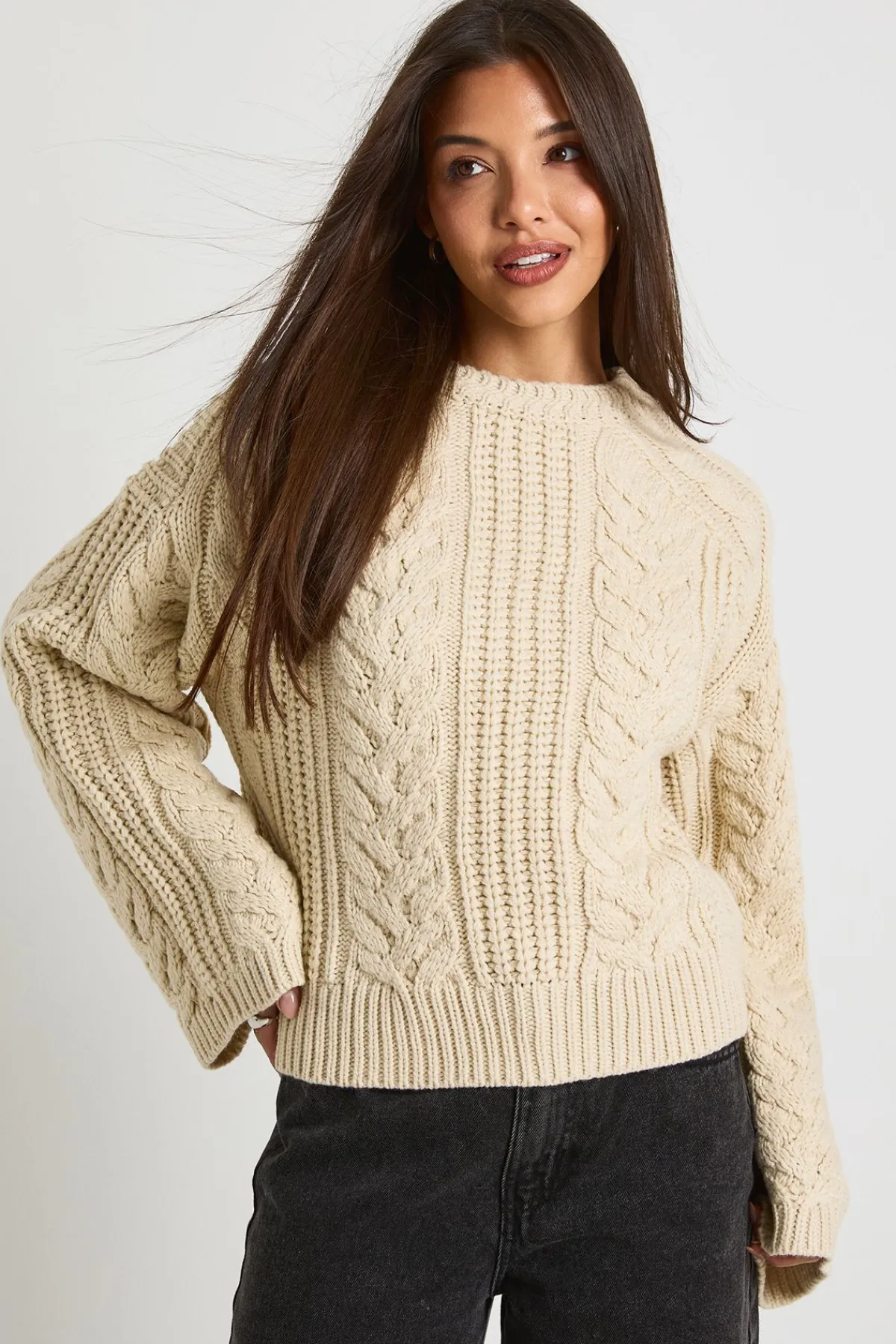 boohoo Pull tricoté à grosses torsades<Femme Pulls Et Gilets|Toutes Les Mailles