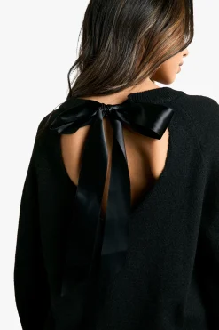 boohoo Pull tricoté oversize à détail de nœud<Femme Pulls Et Gilets|Toutes Les Mailles