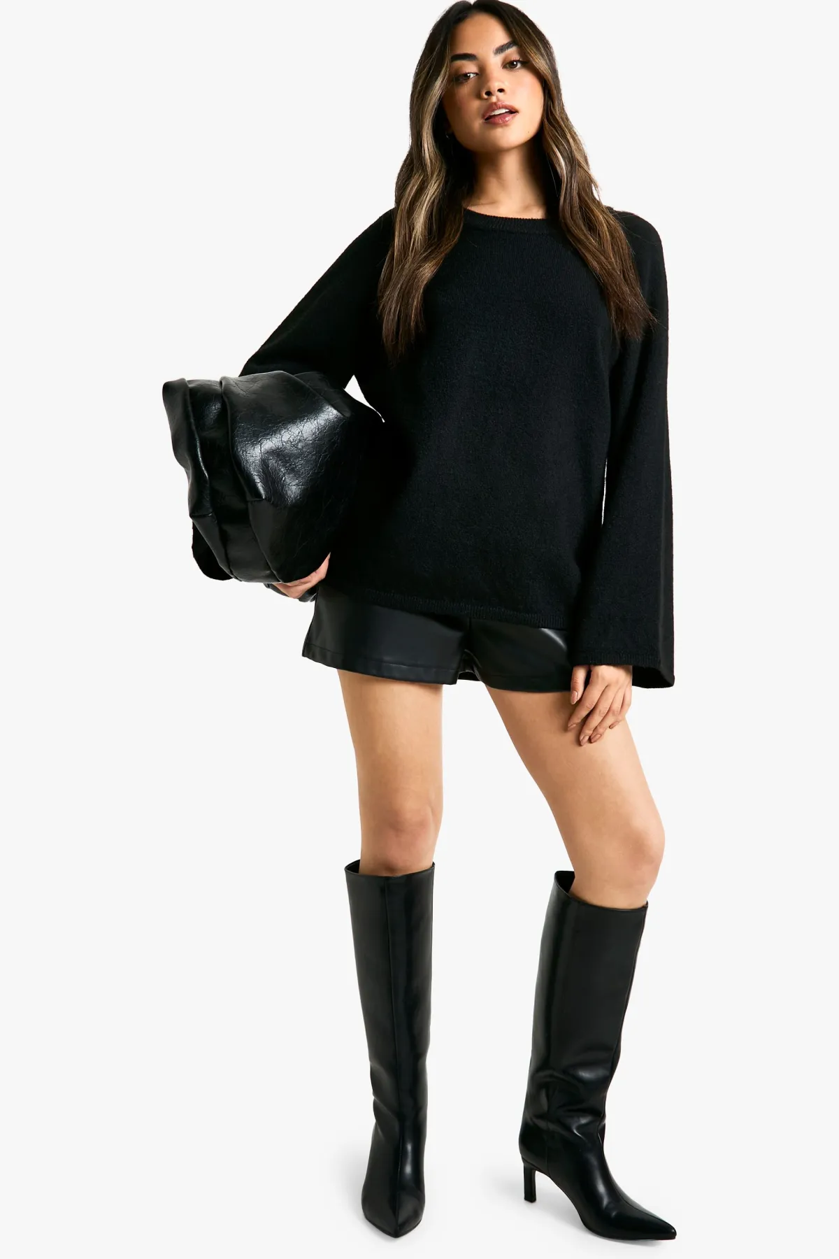 boohoo Pull tricoté oversize à détail de nœud<Femme Pulls Et Gilets|Toutes Les Mailles