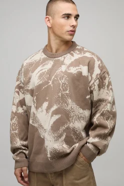 Pull tricoté oversize en jacquard Renaissance