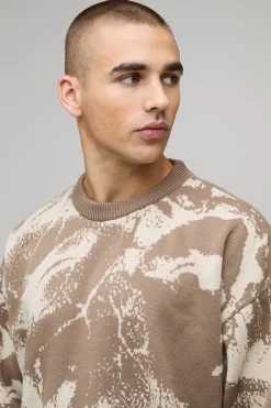 Pull tricoté oversize en jacquard Renaissance