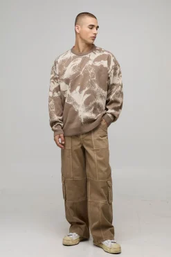 Pull tricoté oversize en jacquard Renaissance