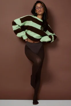 boohoo Pull tricoté oversize à rayures brossées<Femme Pulls Et Gilets|Toutes Les Mailles