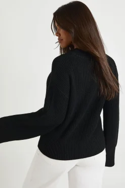 boohoo Pull tricoté épais à col en V<Femme Pulls Et Gilets|Toutes Les Mailles