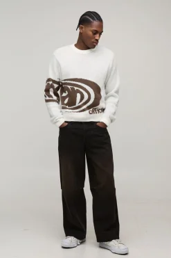 Pull tricoté pour homme Boxy en jacquard brossé