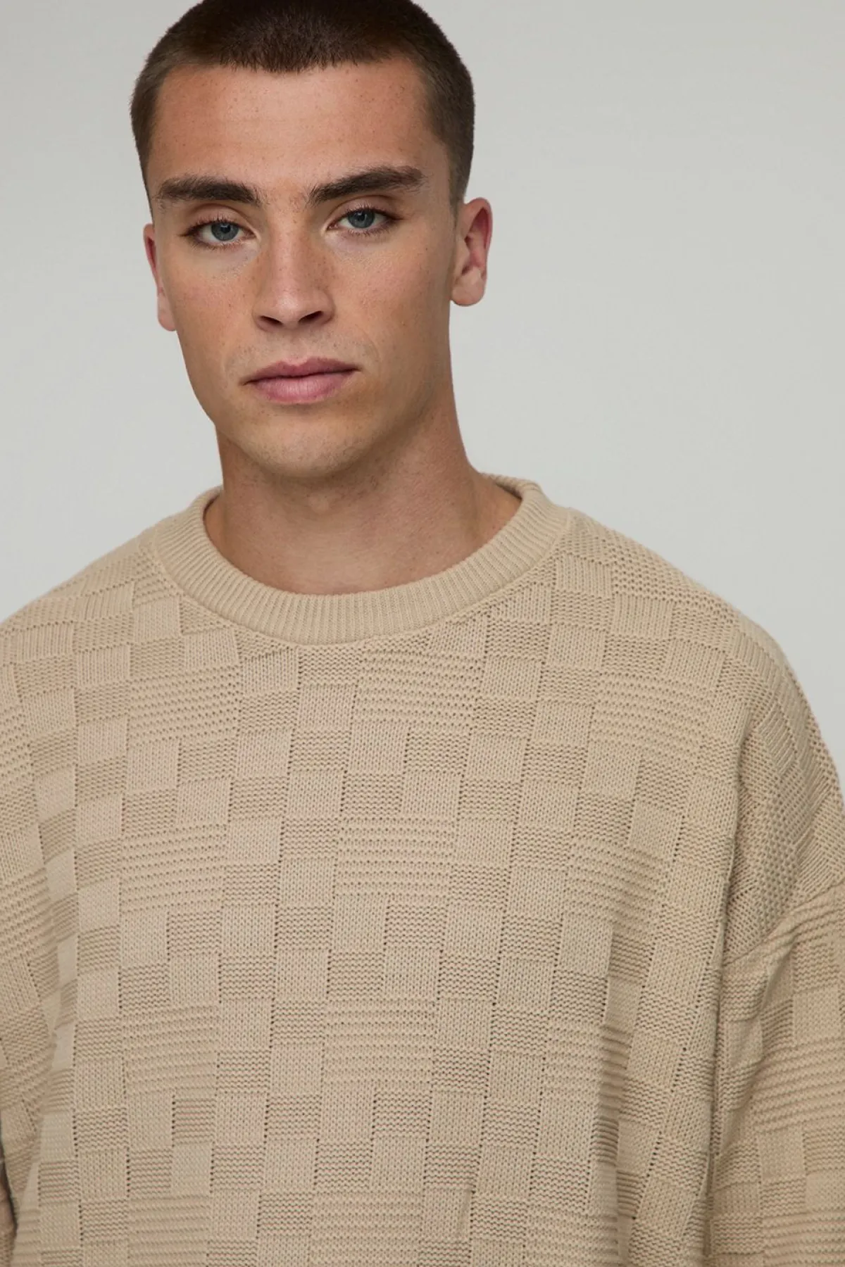 boohooMAN Pull tricoté surdimensionné à point géométrique<Homme Maille|Mailles