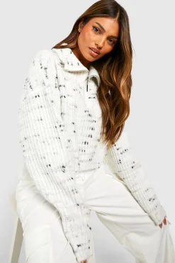 Pull zippé en maille douce